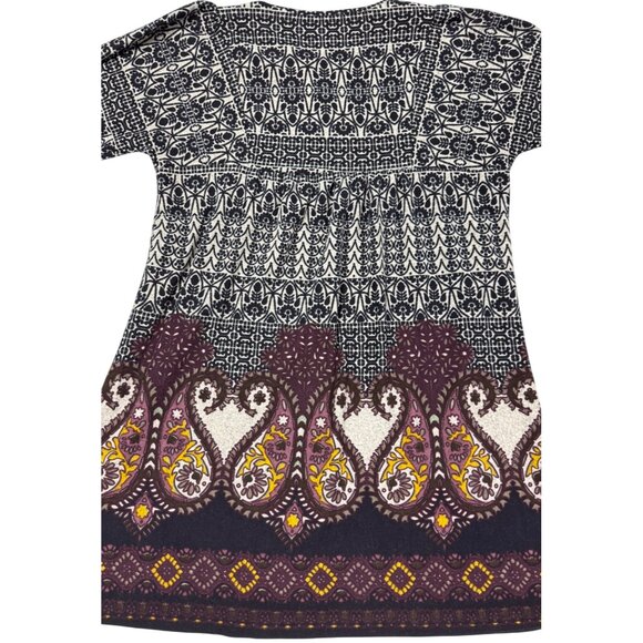 XL Sacred Threads Embroidered Boho Festival Blue Gray Plush Paisley Dress - Picture 7 of 11